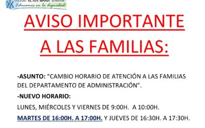 Aviso importante a las familias