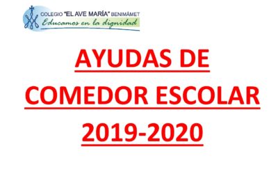 Ayudas de comedor curso 2019-2020